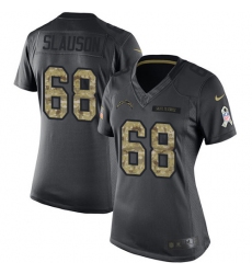 Women's Nike Los Angeles Chargers #68 Matt Slauson Limited Black 2016 Salute to Service NFL Jersey